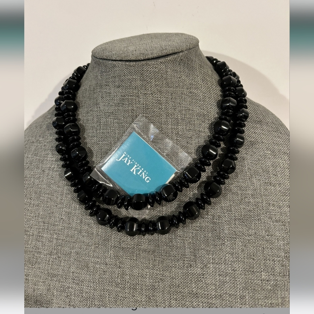 Jay King "Mine Finds Beautiful" Black Onyx Gemstone Sterling Silver Necklace